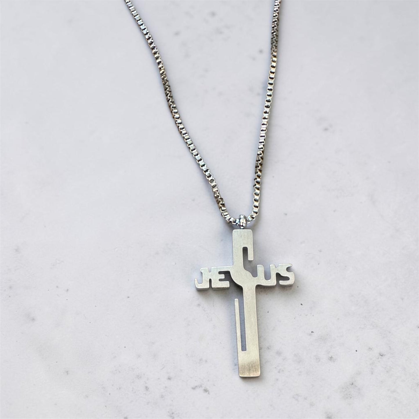 “Jesus” Cross Necklace