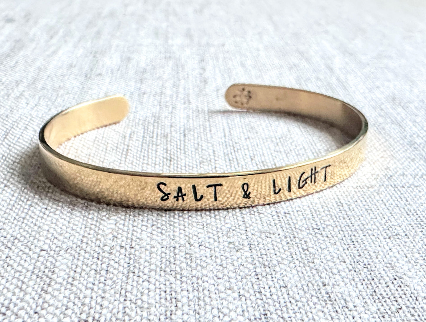 “Salt & Light” Hand-stamped Cuff Bracelet