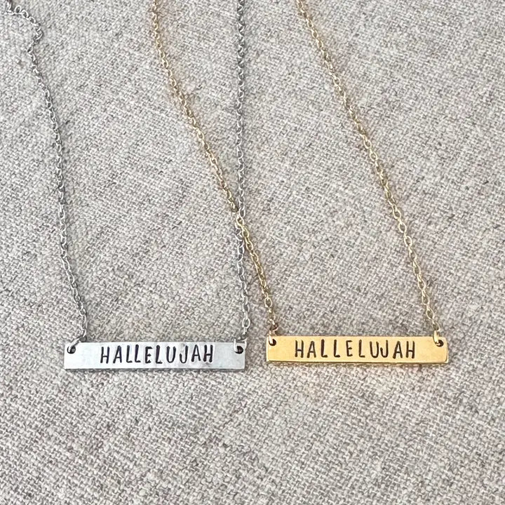 "Hallelujah" - Hand-stamped Necklace