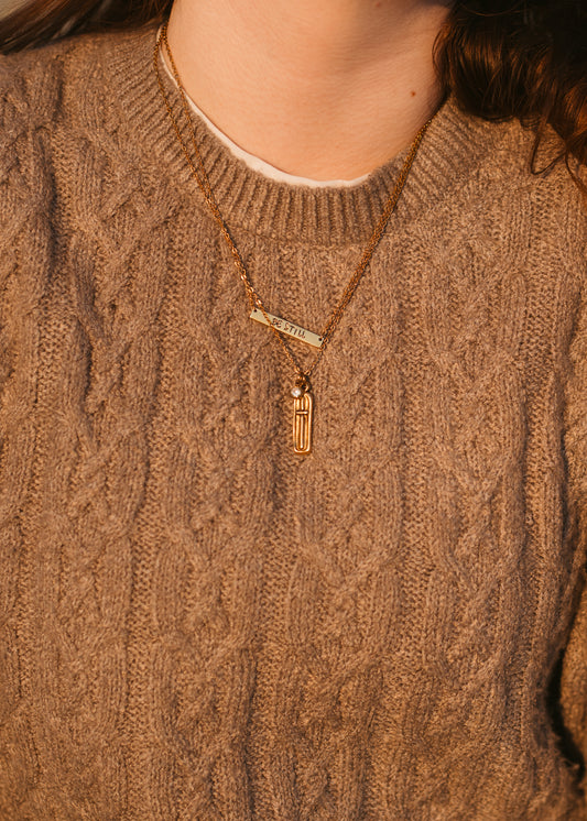 “Be Still” - Hand-Stamped Necklace