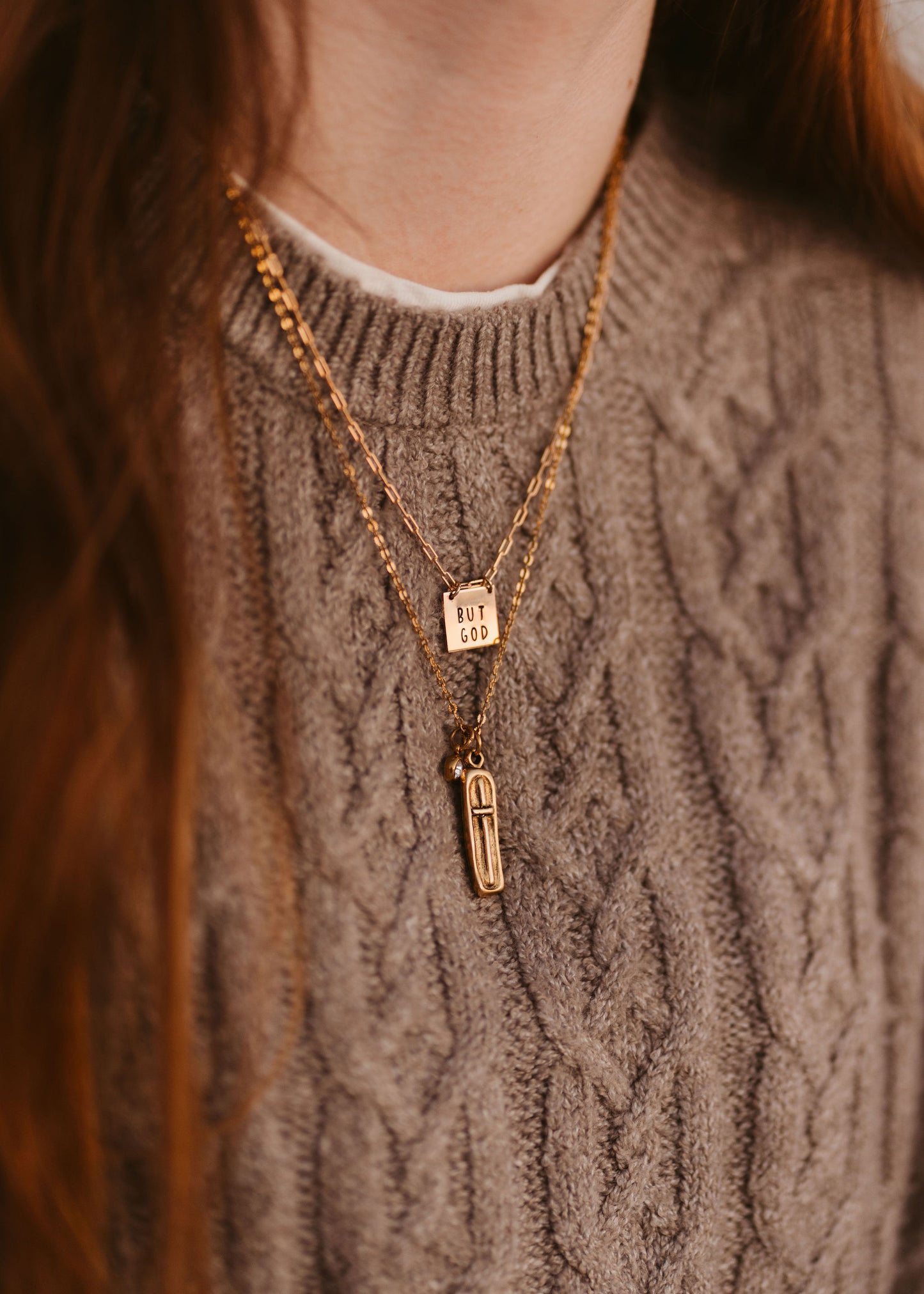 "But God" - Hand-stamped Necklace