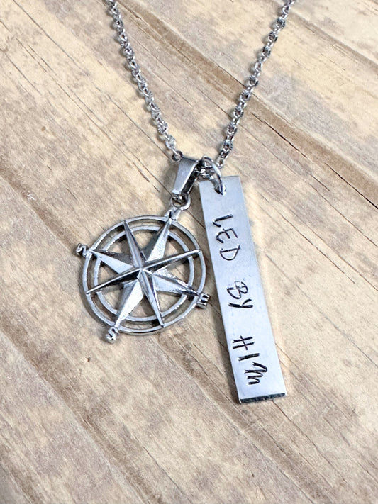 Led by Him – Compass Necklace