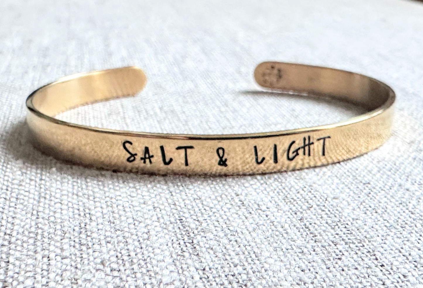 “Salt & Light” Hand-stamped Cuff Bracelet