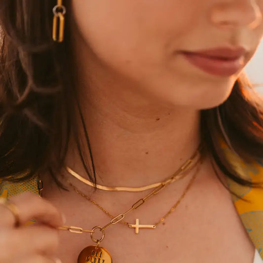"All Glory to God" -  Hand-stamped Necklace
