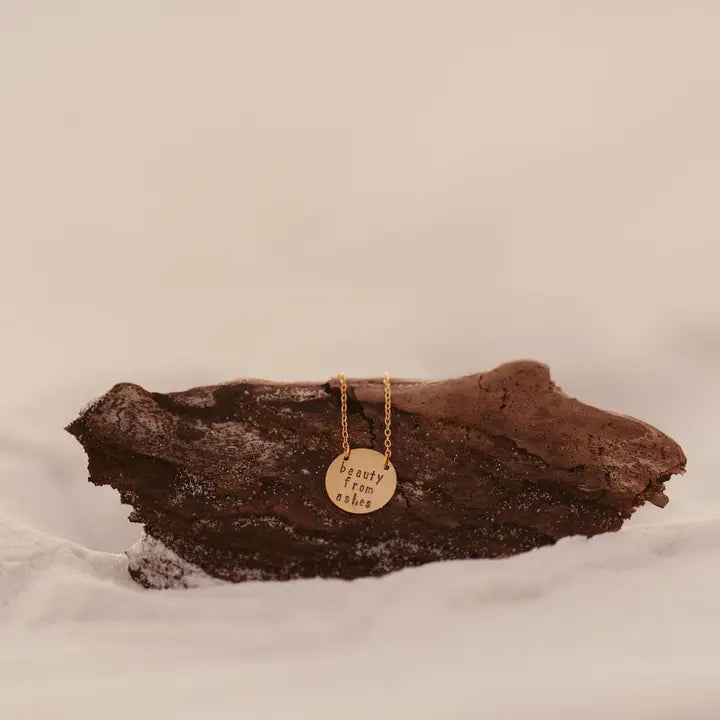 "Beauty from Ashes" - Hand-stamped necklace