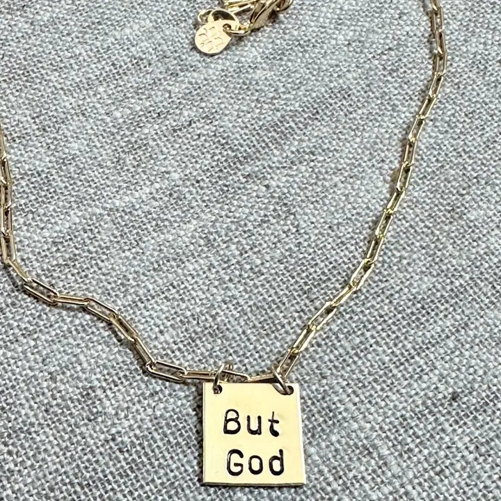"But God" - Hand-stamped Necklace