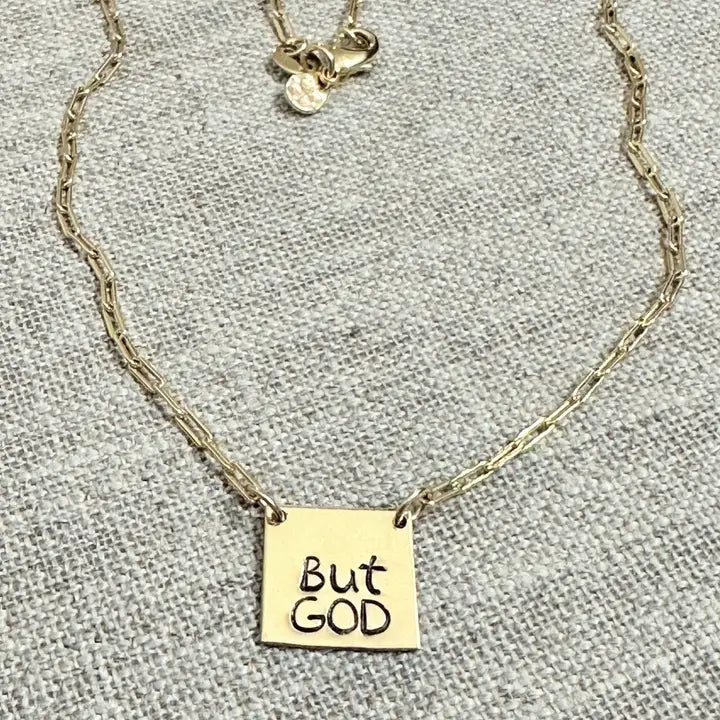 "But God" - Hand-stamped Necklace