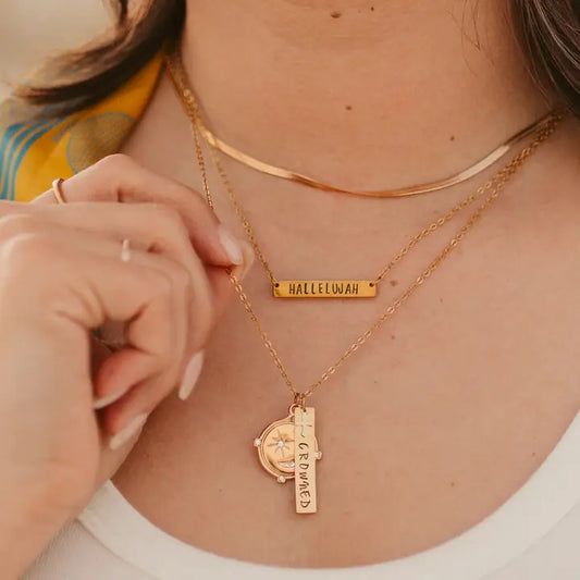 "Crowned" Hand-stamped necklace-Psalm 8:3–9