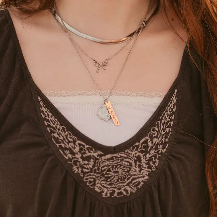 "Crowned" Hand-stamped necklace-Psalm 8:3–9
