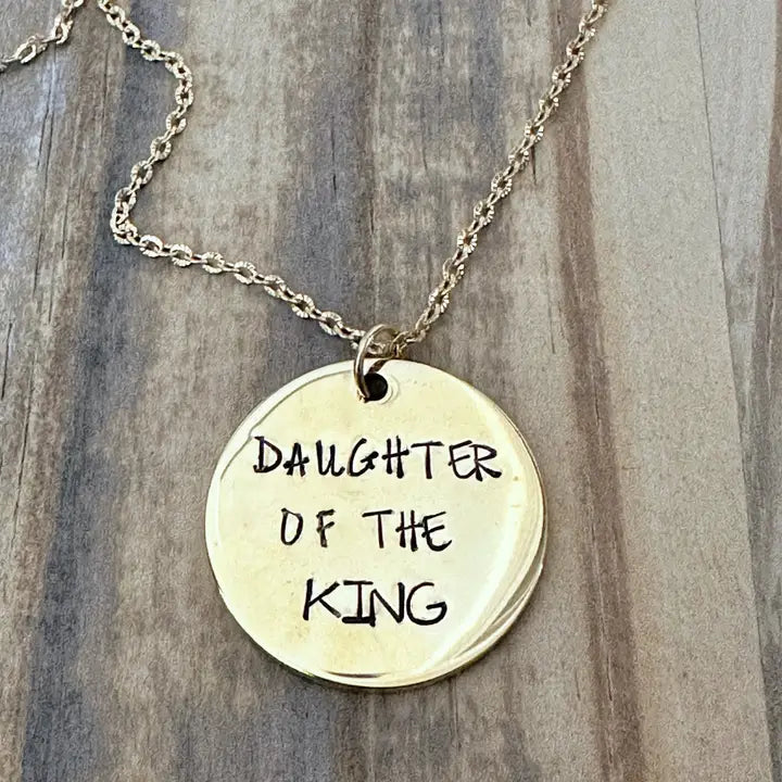“Daughter of the King” Hand-stamped Necklace
