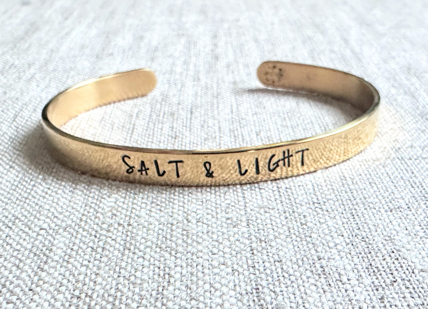 “Salt & Light” Hand-stamped Cuff Bracelet