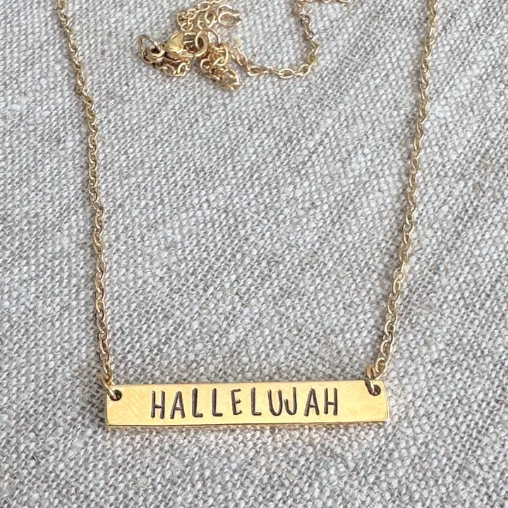"Hallelujah" - Hand-stamped Necklace