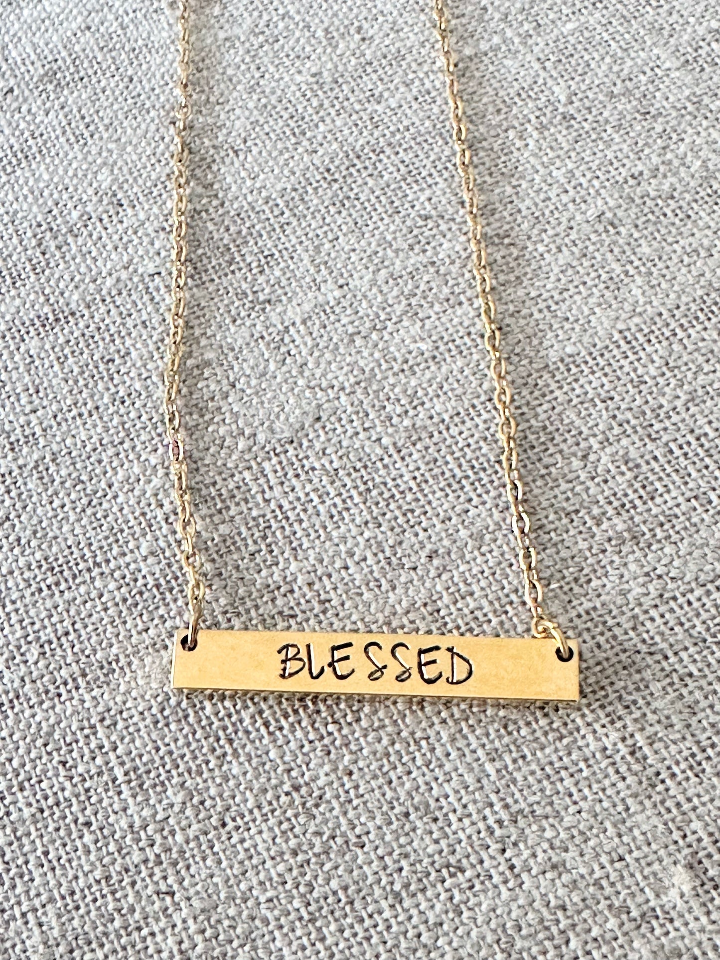 “Blessed” — Hand-Stamped Necklace