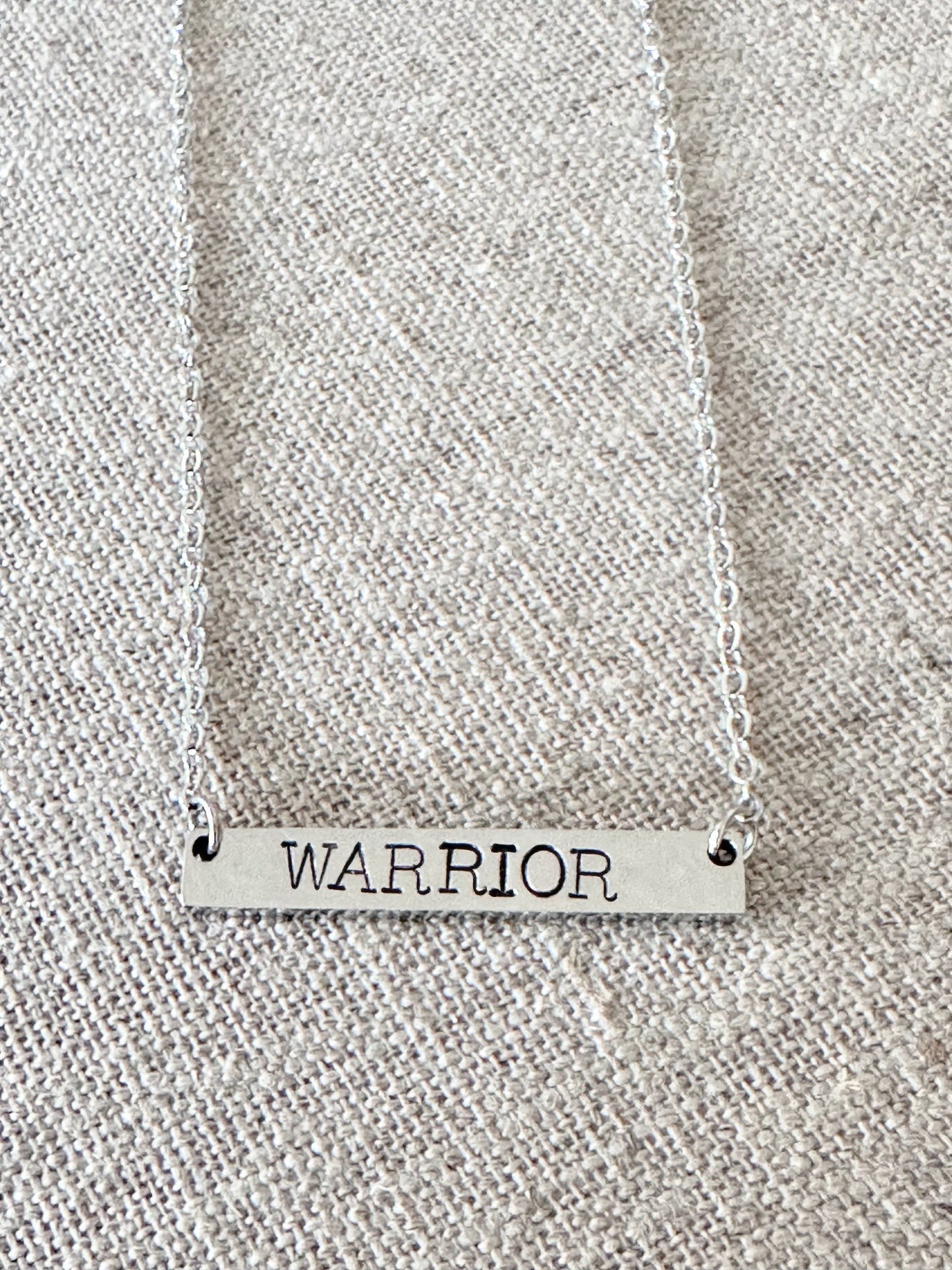 “Warrior” — Hand-Stamped Necklace