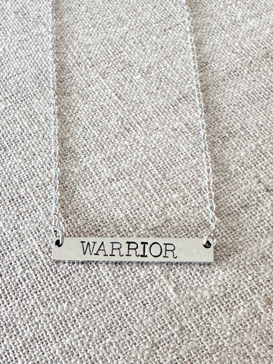 “Warrior” — Hand-Stamped Necklace