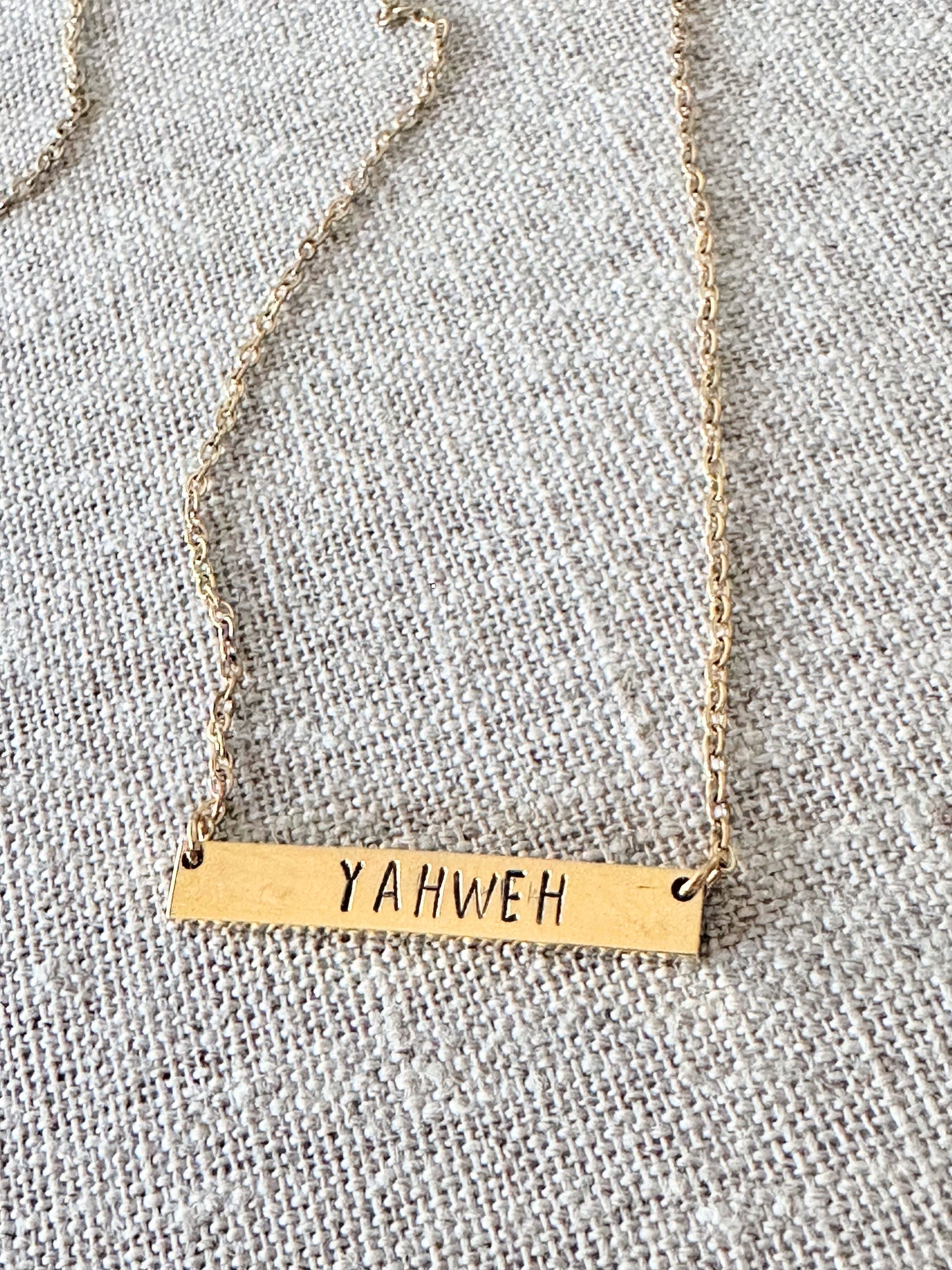 “Yahweh” — Hand-Stamped Necklace