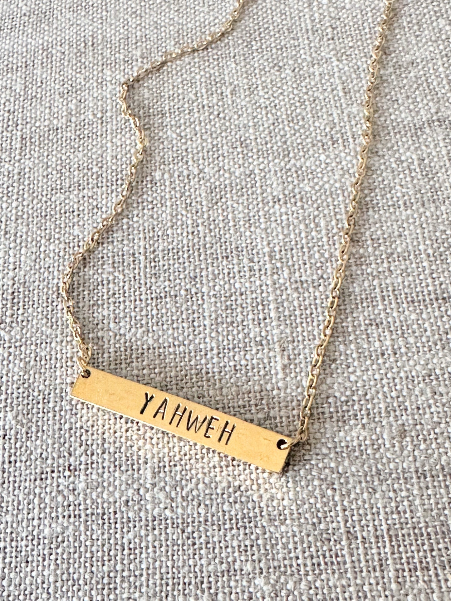“Yahweh” — Hand-Stamped Necklace