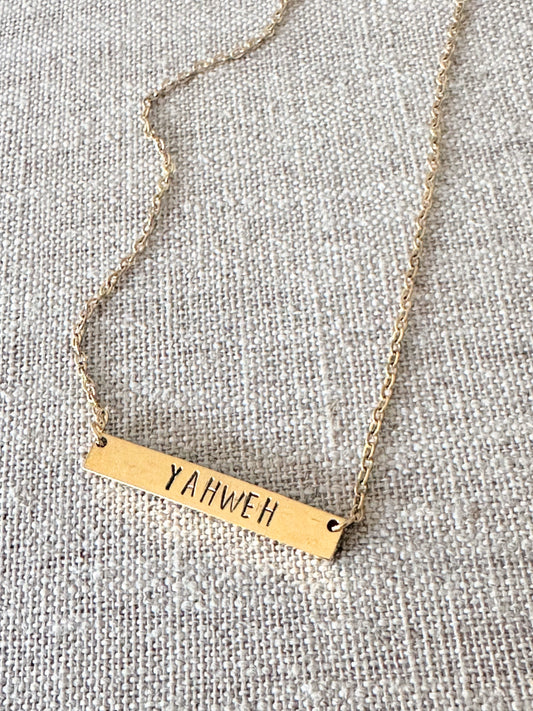 “Yahweh” — Hand-Stamped Necklace
