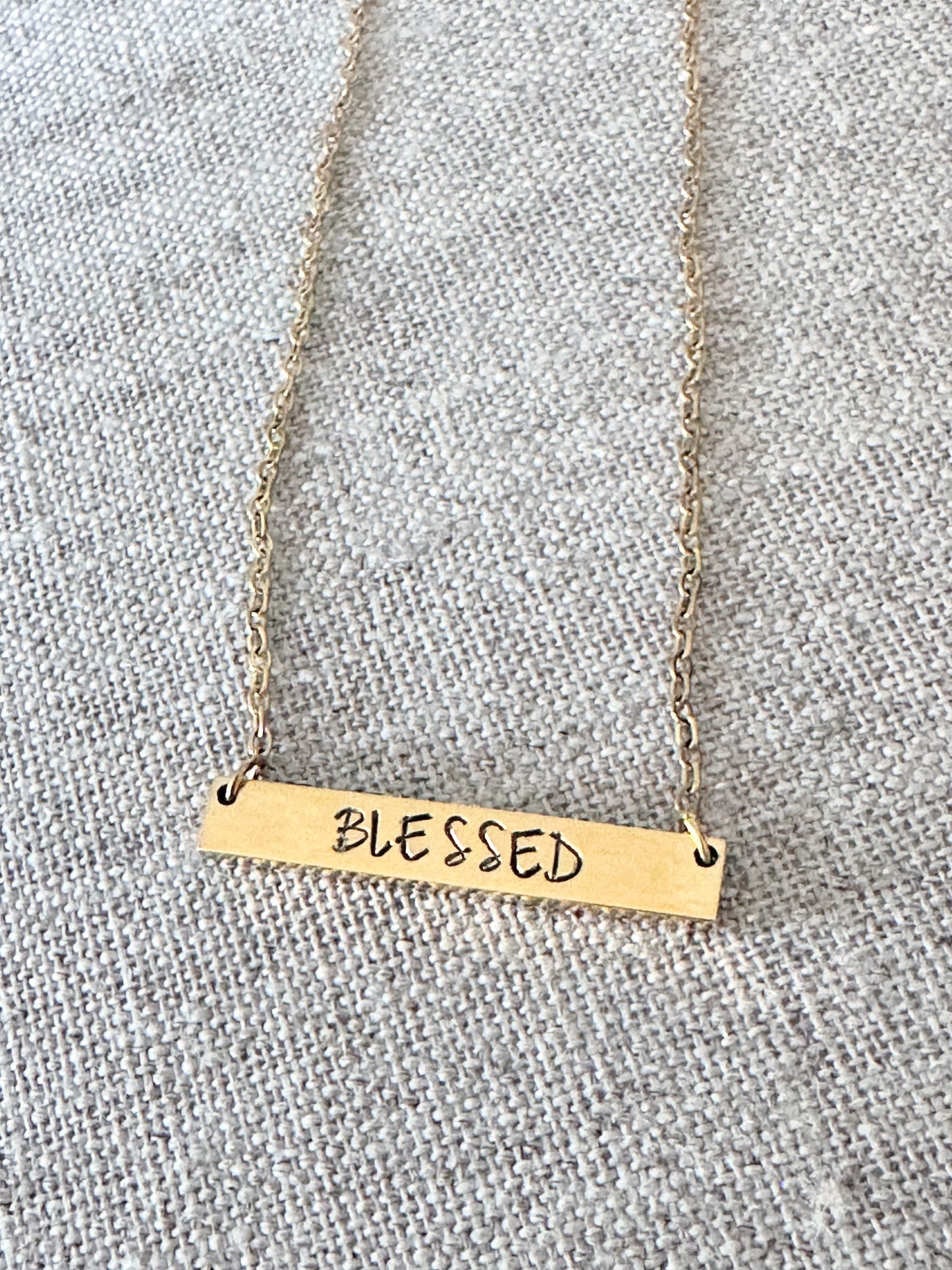 “Blessed” — Hand-Stamped Necklace