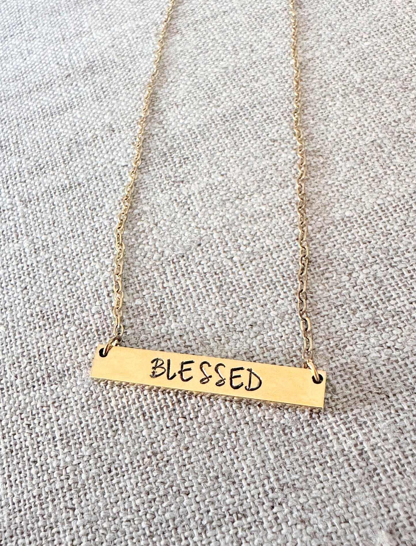 “Blessed” — Hand-Stamped Necklace