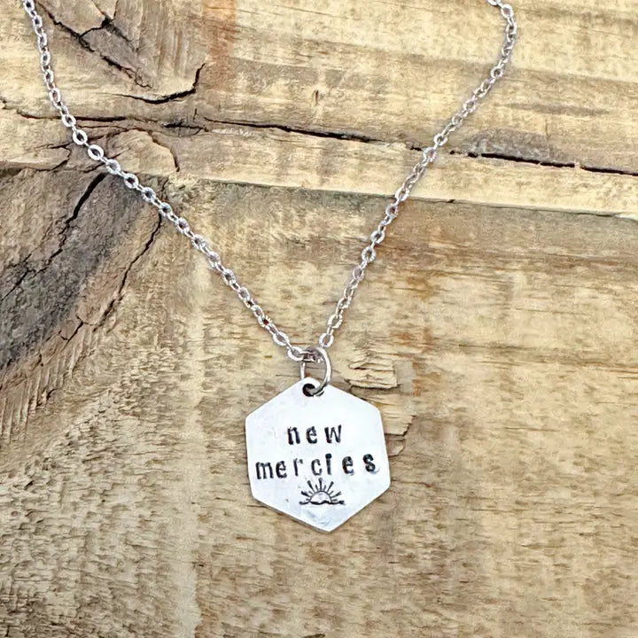 "New Mercies" - Hand-Stamped Necklace