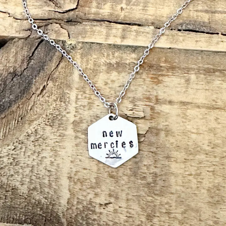 "New Mercies" - Hand-Stamped Necklace