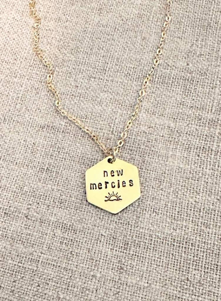 "New Mercies" - Hand-Stamped Necklace