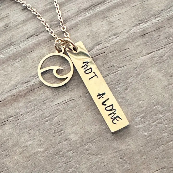 "Not Alone" – Hand-Stamped Necklace | Isaiah 43:2