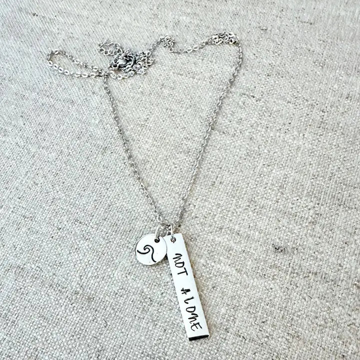 "Not Alone" – Hand-Stamped Necklace | Isaiah 43:2