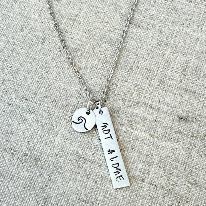 "Not Alone" – Hand-Stamped Necklace | Isaiah 43:2