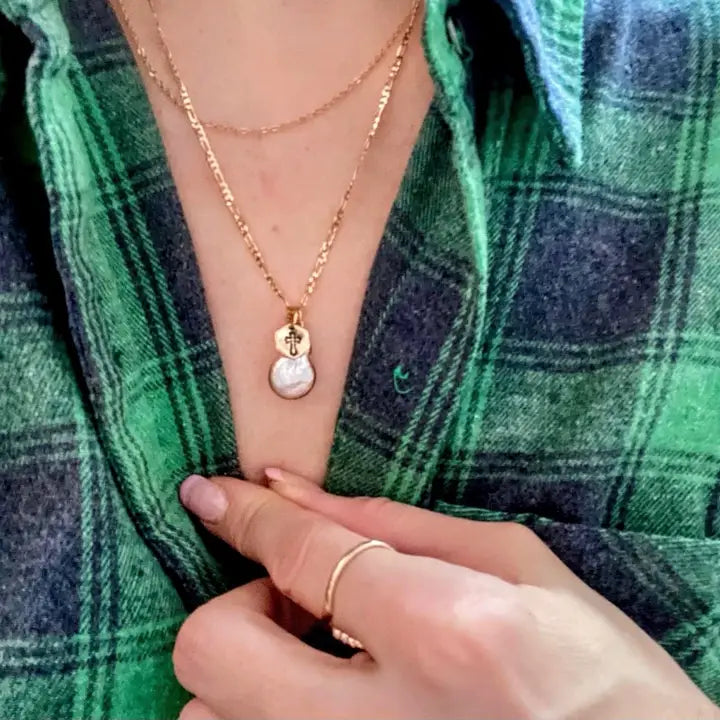 Pearl & Cross Necklace | "The Priceless Pearl"
