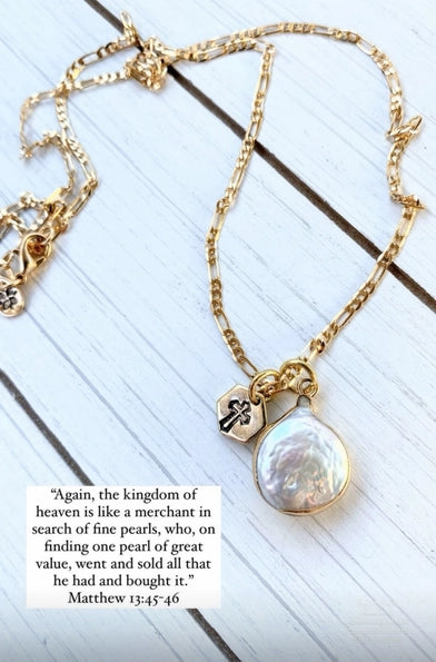 Pearl & Cross Necklace | "The Priceless Pearl"