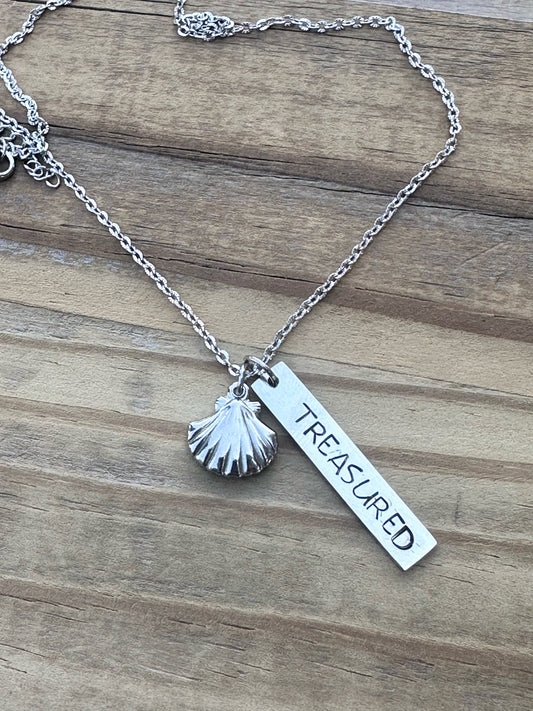 "Treasured" - Hand-stamped necklace
