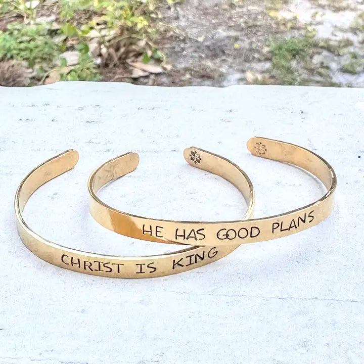 "Christ is King" - Hand-stamped bracelet